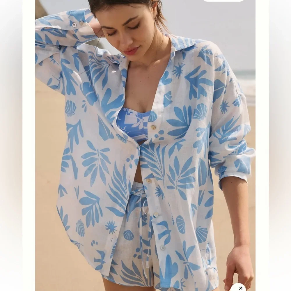 L*Space Rio Tunic Shirt in Hibiscus Bloom. Size XLarge. New With Tags.